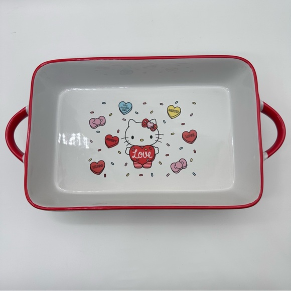Sanrio Hello Kitty Valentine’s Love Hearts Rectangular Ceramic Baker - Picture 4 of 8